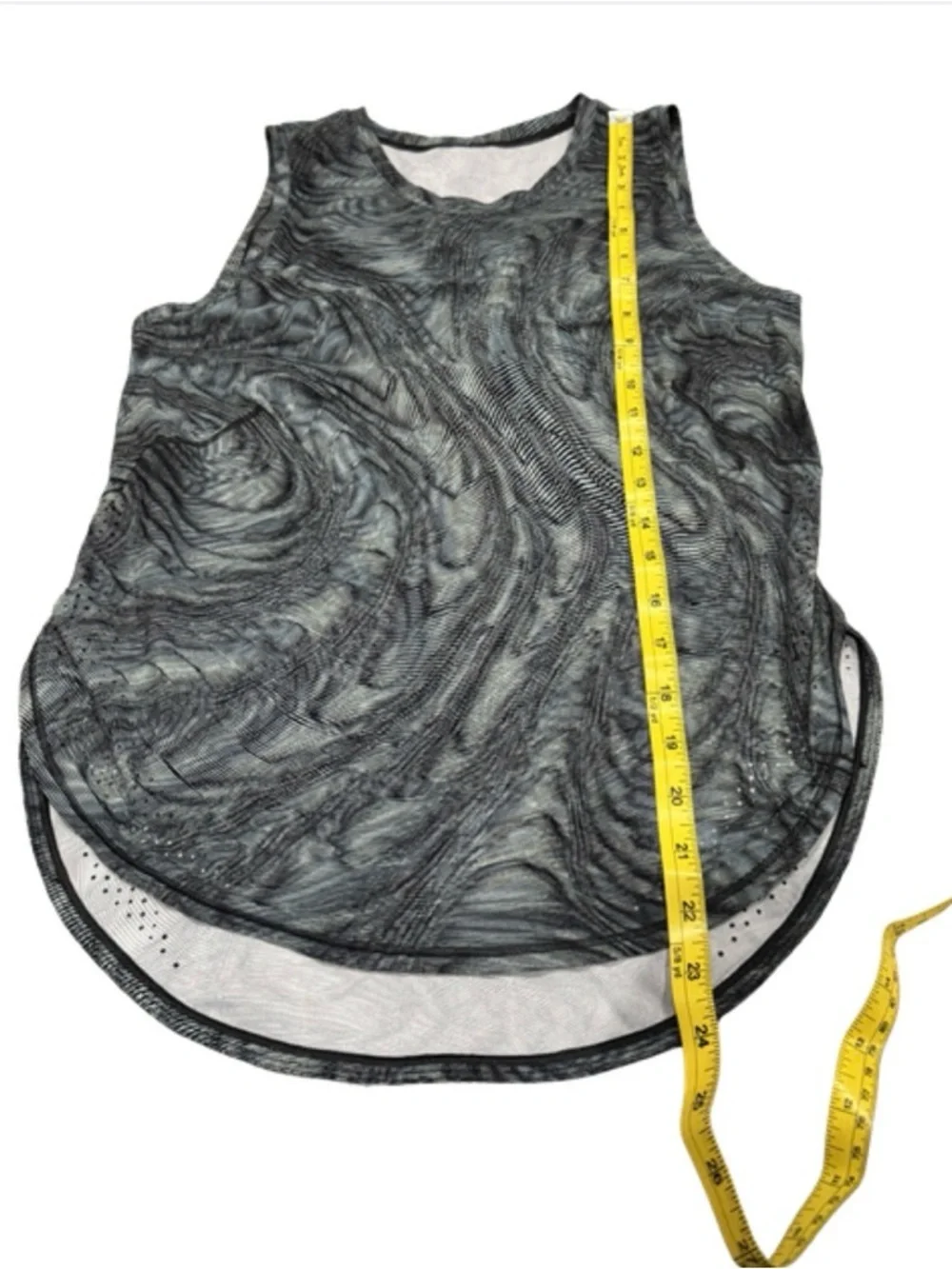 Lululemon Women Dimensional Icing Blue DWMM High Neck Split Hem Run Tank Top 4